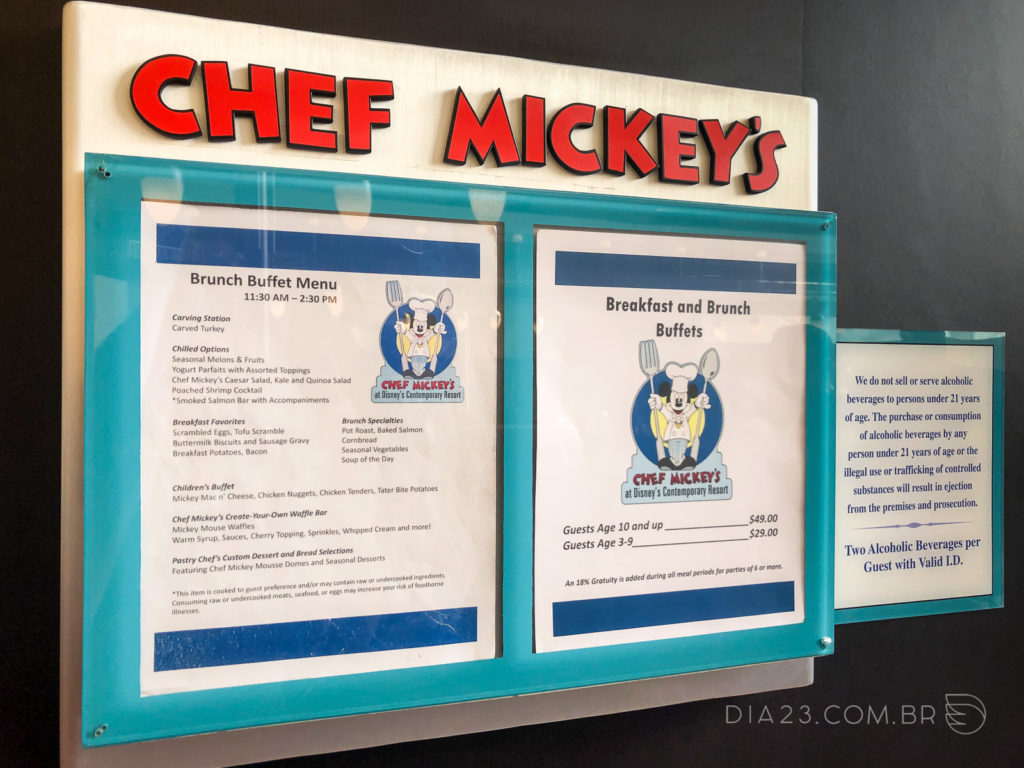 chef mickeys menu brunch