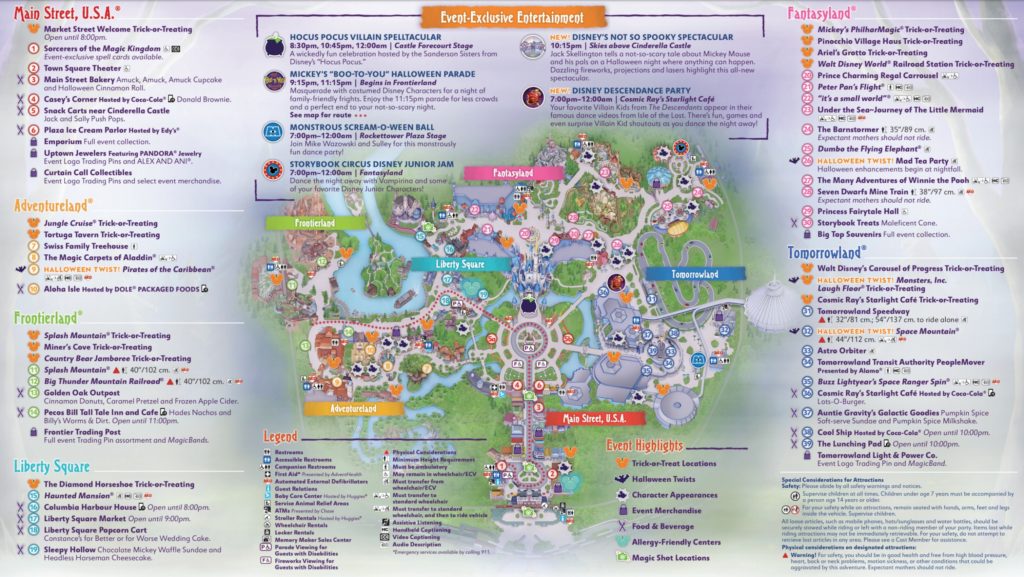 Mapa Festa de Halloween da Disney