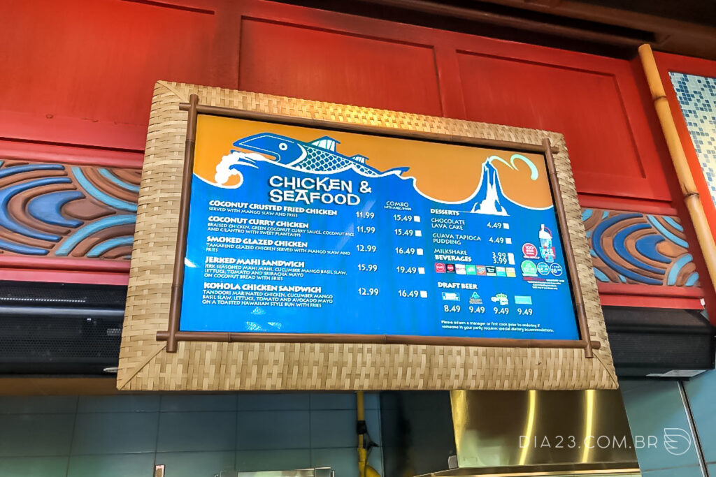 restaurante kohola reef cardapio volcano bay