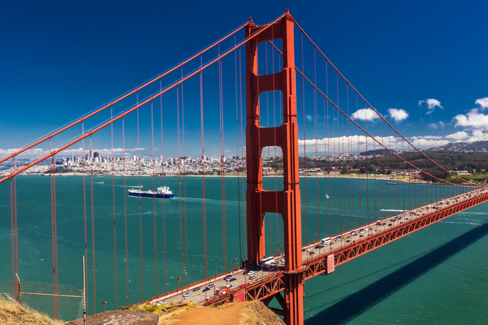Day time shot of Golden Gate Bridge in San Francisco, California